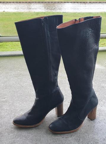 Fred de la Bretoniere zwarte leren laarzen leer maat 39 beschikbaar voor biedingen