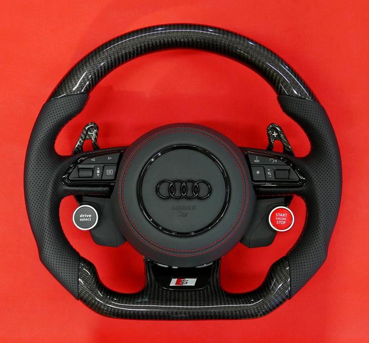 Audi carbon stuur S RS upgrade startstop drive select, Auto diversen, Tuning en Styling, Ophalen of Verzenden