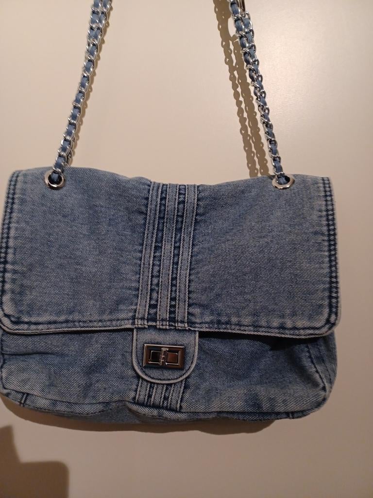 Jeans tas met ketting, Ophalen of Verzenden, Nieuw, Blauw, Schoudertasje