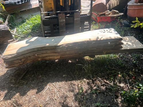Eiken boomstamplanken schaaldelen planken, Doe-het-zelf en Verbouw, Hout en Planken, Nieuw, Plank, Eiken, 200 tot 250 cm, Ophalen of Verzenden