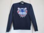 170 KENZO SWEATER DONKER BLAUW APLICATIE ZGAN., Jongen, Trui of Vest, Ophalen of Verzenden, Zo goed als nieuw