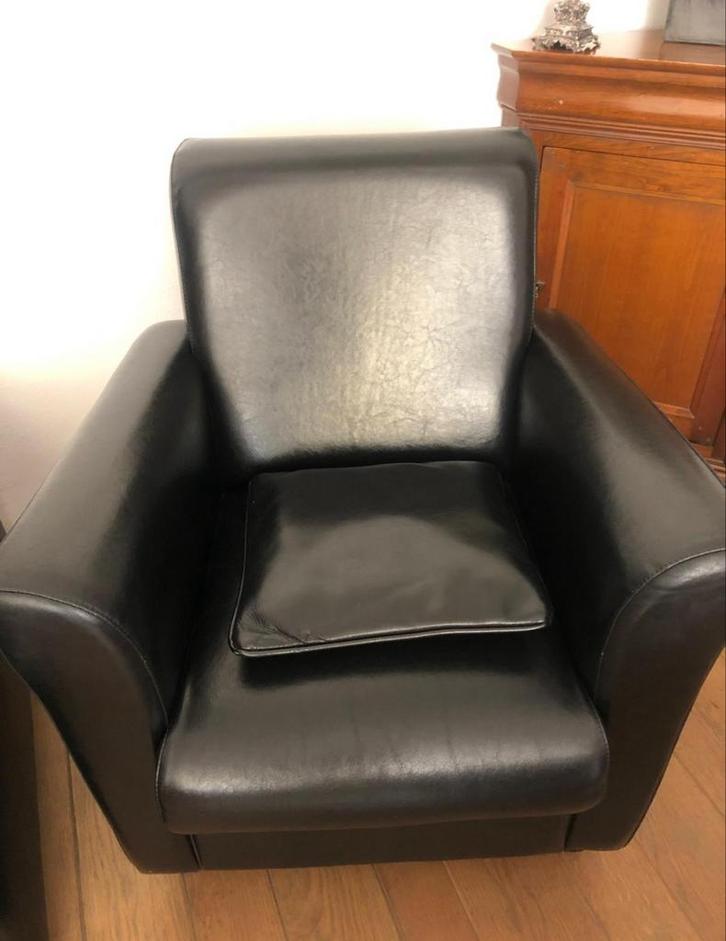 2x Leren Fauteuil stoel - Comfortabel & Stijlvol, Huis en Inrichting, Fauteuils, Gebruikt, Leer, 75 tot 100 cm, Ophalen