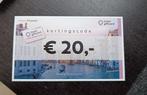 Ongebruikte hotelbon Hotel giftcard t.w.v. €20,-, Twee personen, 1 overnachting