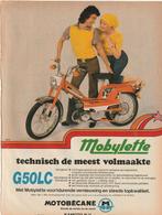 retro reclame 1976 Mobylette Motobecane brommer G50LC, Verzamelen, Verzenden, Overige typen