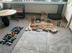 Houten Treinbaan met Treinen en Accessoires, Kinderen en Baby's, Speelgoed | Houten speelgoed, Ophalen, Gebruikt, Overige typen