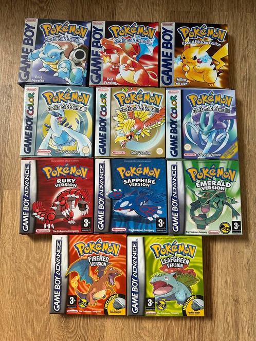 Pokémon Game Boy doosjes met inlay, Spelcomputers en Games, Games | Nintendo Game Boy, Zo goed als nieuw, Role Playing Game (Rpg)