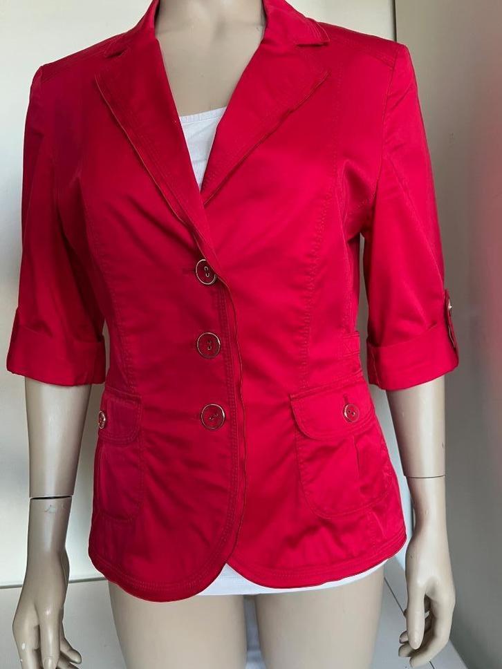 Rood zomerjasje, blazer, korte mouw, Gerry Weber, maat 38, Kleding | Dames, Jasjes, Kostuums en Pakken, Zo goed als nieuw, Jasje