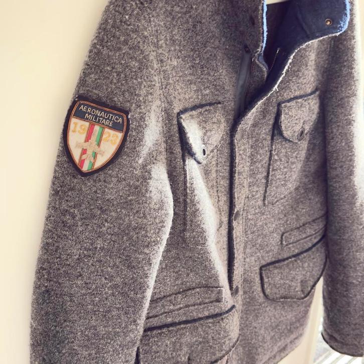 Stijlvolle Militaire Jas – Aeronautica Militare, Kleding | Heren, Jassen | Winter, Nieuw, Maat 52/54 (L), Grijs, Ophalen of Verzenden