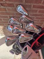 Verlengde heren golfset staal Mizuno+Clicgear golftas €275,-, Ophalen of Verzenden, Zo goed als nieuw, Set, Mizuno