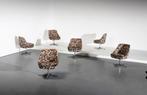 6 Eetkamerstoelen - Mid Century vintage Design, Gebruikt, Bruin, Ophalen of Verzenden, Metaal