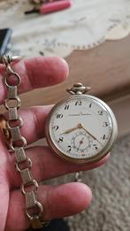 Antiek Luzerne Zakhorloge met Ketting, Sieraden, Tassen en Uiterlijk, Horloges | Antiek, Zakhorloge, Met ketting, Onbekend, Zilver