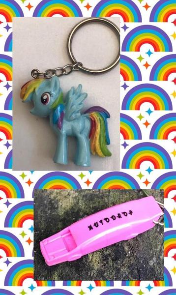 Sleutelhanger AUTODROP roze auto - fluitje - My little pony beschikbaar voor biedingen