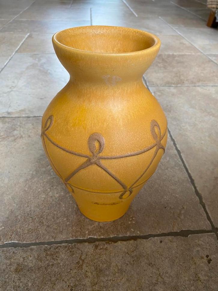 Scheurich grote gele vaas, Huis en Inrichting, Woonaccessoires | Vazen, Gebruikt, Geel, Minder dan 50 cm, Aardewerk of Porselein