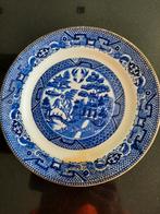 Antiek Blauw-Wit Bord Chinees Tafereel, Ophalen of Verzenden