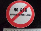 2x sticker no sex until marriage verkeersbord verboden seks, Verzamelen, Verzenden, Zo goed als nieuw, Overige typen