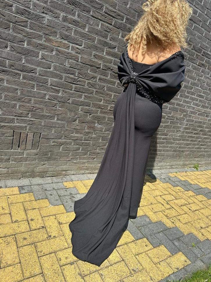 Galajurk, Kleding | Dames, Gelegenheidskleding, Zo goed als nieuw, Galajurk, Maat 46/48 (XL) of groter, Zwart, Ophalen of Verzenden