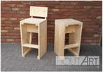 Kruk / Barkruk WOOD steigerhout!, Huis en Inrichting, Barkrukken, 5 krukken of meer, Met voetsteun, Nieuw, Ophalen of Verzenden
