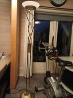 2x Staanlamp met Leeslamp - Koperen voet, Huis en Inrichting, Gebruikt, Ophalen of Verzenden, Glas, Modern