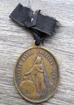 Om 1825-1875 Bronzen Mijn Penning Scapulier Heilige Barbara