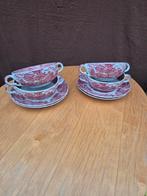 Engels porselein Wood & Sons 4 Dessert kop en schotel, Ophalen