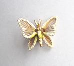 Vintage prachtige MONET vlinder broche verguld, Sieraden, Tassen en Uiterlijk, Broches, Ophalen, Zo goed als nieuw