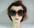 Vintage 70's Roze / rode oversized zonnebril, Sieraden, Tassen en Uiterlijk, Zonnebrillen en Brillen | Dames, Gebruikt, Ophalen of Verzenden