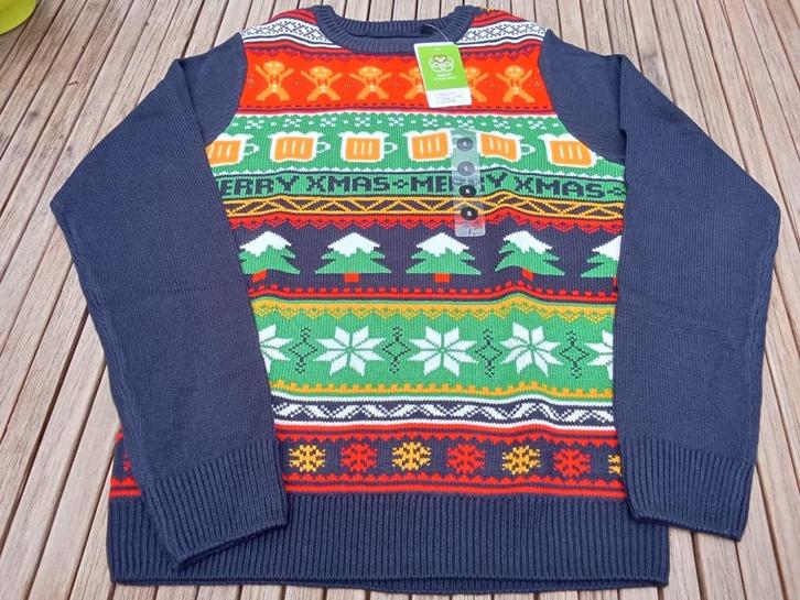 Jean Pascale blauwe heren kersttrui maat S, Kleding | Heren, Truien en Vesten, Nieuw, Maat 46 (S) of kleiner, Blauw, Ophalen of Verzenden
