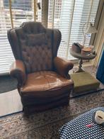 Chesterfield stoel - Kussen aan vervanging toe, Ophalen, Gebruikt, Leer, 75 tot 100 cm