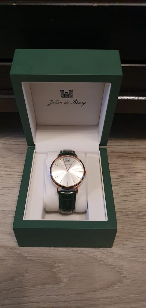 Julien de Bourg heren horloge, Sieraden, Tassen en Uiterlijk, Horloges | Dames, Zo goed als nieuw, Overige merken, Staal, Ophalen of Verzenden