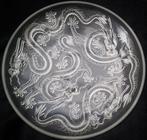 Josef Inwald Bohemian glass dish w. 5 clawed Chinese DRAGONS, Ophalen of Verzenden
