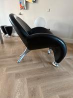 Leolux Papageno zwart leer - gebruikt maar in goed staat!, Huis en Inrichting, Fauteuils, Ophalen, Gebruikt, Leer, Design Lelolux