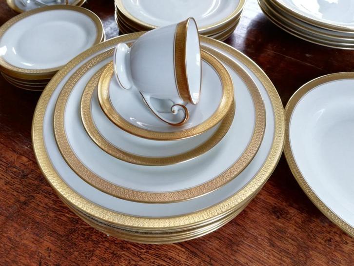 Prachtig Tirschenreuth PT servies 6pers China gold encrusted, Antiek en Kunst, Antiek | Servies compleet, Ophalen