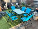 6 campingstoelen en tafel, Ophalen, Gebruikt, Campingstoel