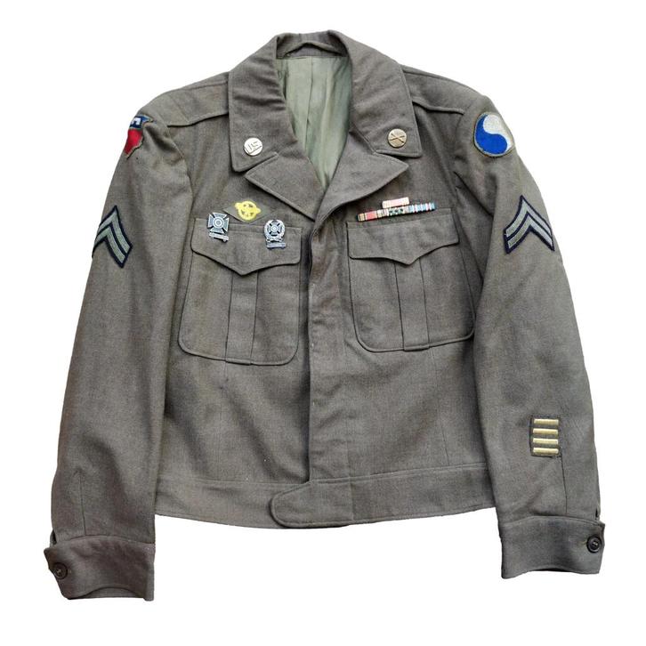 WWII US Ike Jacket 29th Infantry Division, Verzamelen, Militaria | Tweede Wereldoorlog, Embleem of Badge, Amerika, Ophalen of Verzenden