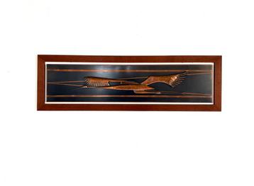 Vintage handgemaakt koperen wandpaneel ‘70 beschikbaar voor biedingen