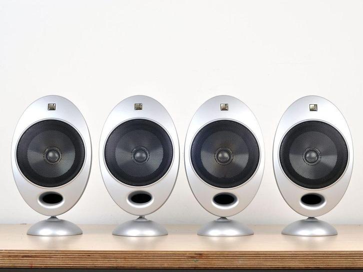 KEF Eggs (KHT 2005) Set - 5 Speakers met Stands, Audio, Tv en Foto, Luidsprekers, Gebruikt, Surroundset zonder subwoofer, Minder dan 60 watt