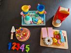 Speelgoed koffie, thee en taartjes van hout, Ophalen, Gebruikt, Hout, Speelkeuken-accessoire