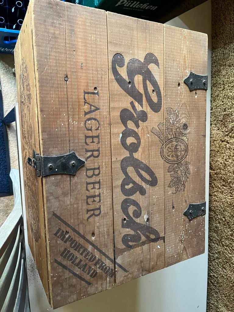 Oude Grolsch flessen, kist en kratten - Ophalen in Lattrop, Ophalen, Gebruikt, Flesje(s), Grolsch