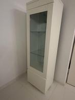 Vitrinekast (hoogglans wit) met verlichting, Huis en Inrichting, Kasten | Vitrinekasten, Ophalen, 50 tot 100 cm, Zo goed als nieuw