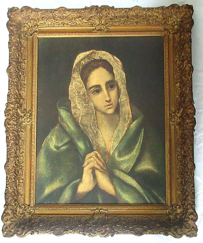 Antieke Art Reproductie Mater Dolorosa van El Greco, ca 1900, Antiek en Kunst, Ophalen