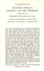Wijngaard van den Gerardus A.M. Rotterdam 1903-1968 Roermond, Ophalen of Verzenden