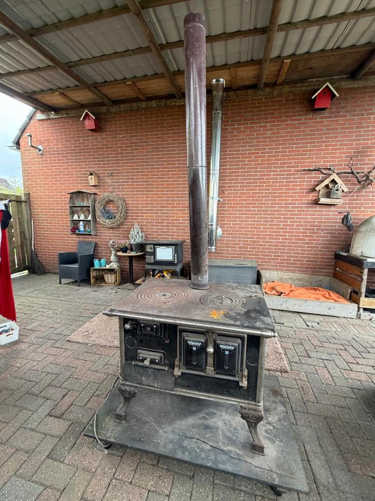 Antieke houtkachel/fornuis met oven - Koken & Verwarming, Huis en Inrichting, Kachels, Gebruikt, Houtkachel, Ophalen of Verzenden
