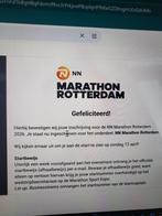 Start bewijs hele marathon Rotterdam, Tickets en Kaartjes, Overige Tickets en Kaartjes, Eén persoon