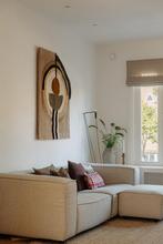 Uniek handgemaakt wollen wandkleed - Bruin/groen, Ophalen, Zo goed als nieuw