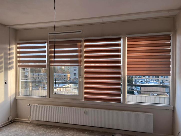 Duo zebra rolgordijnen lichtdoorlatend, Huis en Inrichting, Stoffering | Gordijnen en Lamellen, Gebruikt, 150 tot 200 cm, 50 tot 100 cm