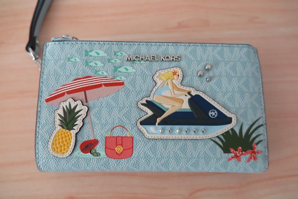 Michael Kors Travel Wallet Ocean Blauw Leer Portemonnee, Overige merken, Blauw, Nieuw, Ophalen of Verzenden