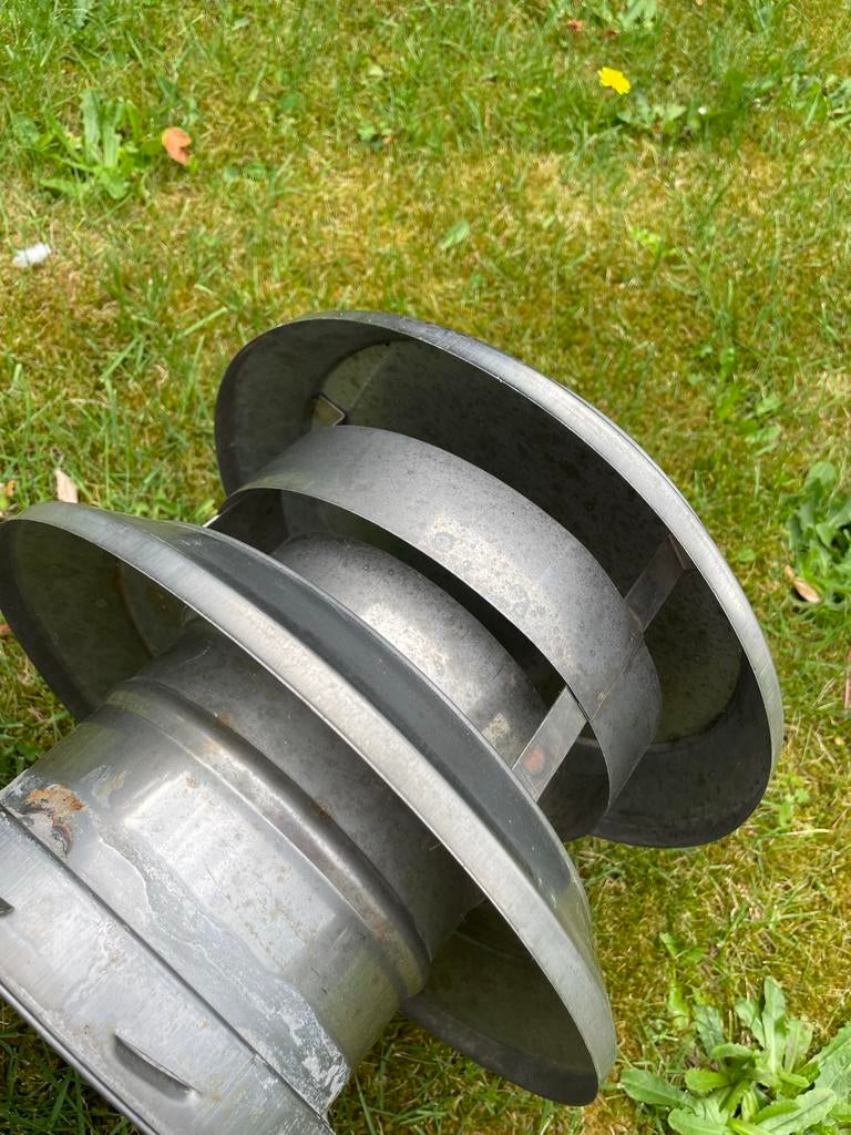 RVS trekkap dubbelwandig 160mm voor rookkanaal, Huis en Inrichting, Kachels, Ophalen of Verzenden, Gebruikt
