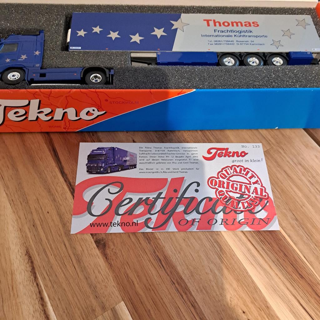 THOMAS KAMMLACH VOLVO KOELER CBN MET CERTIFICAAT ORG DOOS ., Hobby en Vrije tijd, Modelauto's | 1:50, Verzenden, Nieuw, Bus of Vrachtwagen