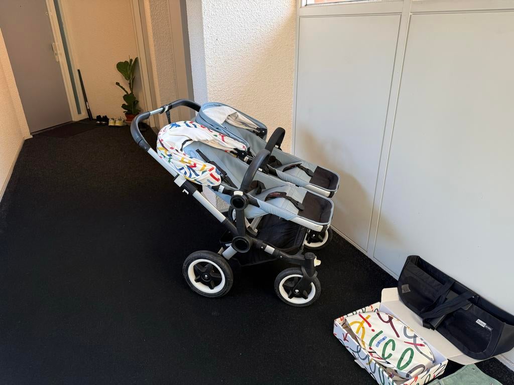 Bugaboo Donkey 2 Duo kinderwagen compleet met accessoires, Gebruikt, Ophalen, Kinderwagen, Duowagen