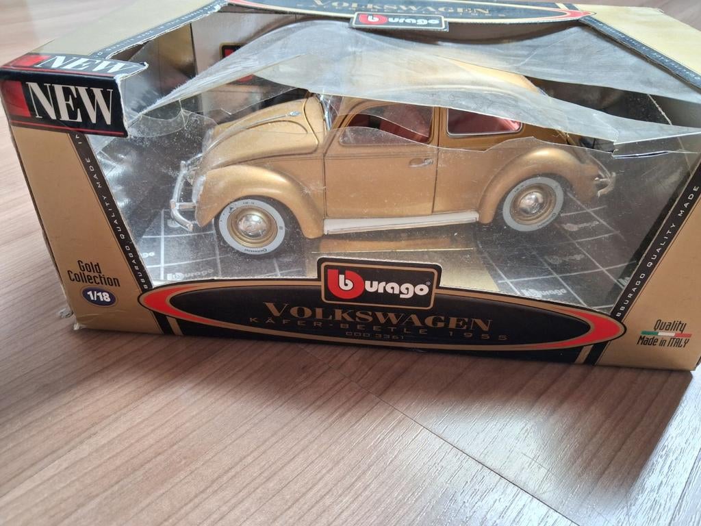 Volkswagen Kever Beetle 1955 schaalmodel 1/18, Ophalen of Verzenden, Nieuw, Auto, Bburago